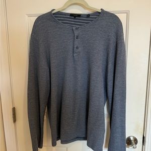 Vince Soft Cozy Striped Button T-shirt